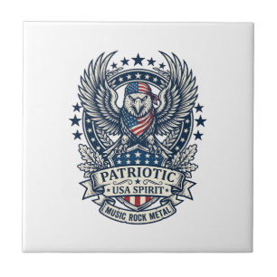 Patriotisches Bandana-Rocker Old Glory Musik Rock Fliese
