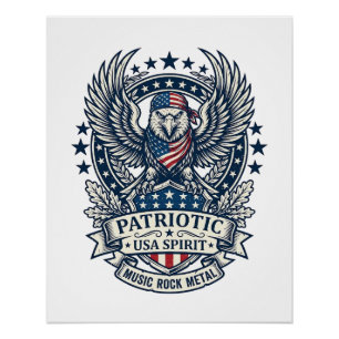 Patriotisches Bandana-Rocker Old Glory Musik Rock  Poster
