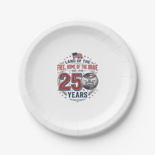 Patriotisches Baseball 250 Jahre Vintage-Shirt-Des Pappteller