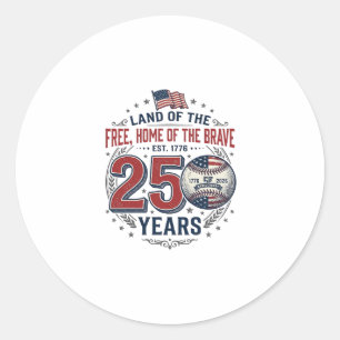 Patriotisches Baseball 250 Jahre Vintage-Shirt-Des Runder Aufkleber