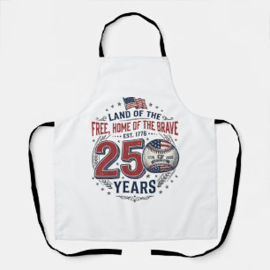 Patriotisches Baseball 250 Jahre Vintage-Shirt-Des Schürze