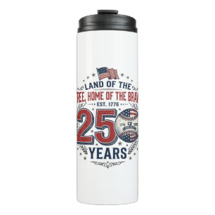 Patriotisches Baseball 250 Jahre Vintage-Shirt-Des Thermosbecher