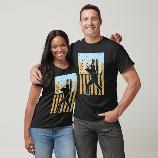 Patriotisches Baseball-Eis-Drip T-Shirt (Unisex)