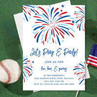Patriotisches Baseball & Feuerwerk 4. Juli Party