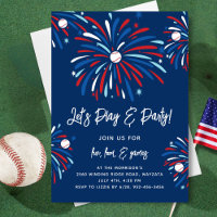Patriotisches Baseball & Feuerwerk 4. Juli Party