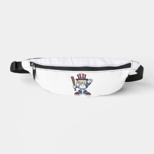 Patriotisches Baseball-Maskottchen Vintage-Stich-D Bauchtasche