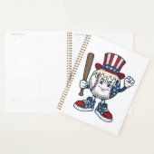 Patriotisches Baseball-Maskottchen Vintage-Stich-D Planer (Anzeige)