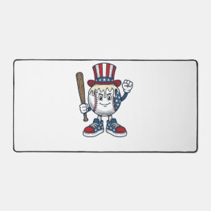 Patriotisches Baseball-Maskottchen Vintage-Stich-D Schreibtischunterlage