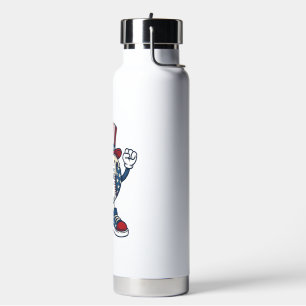 Patriotisches Baseball-Maskottchen Vintage-Stich-D Trinkflasche