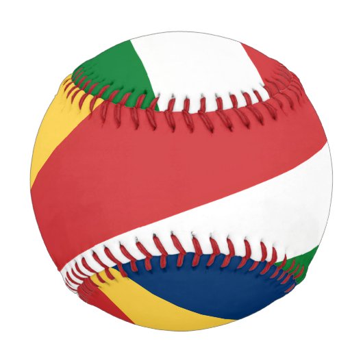 Patriotisches Baseball mit den Farben der Seychell (Rückseite)