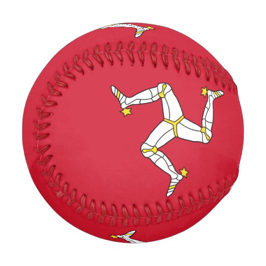 Patriotisches Baseball mit der Flagge der Isle Man (Vorderseite Links)