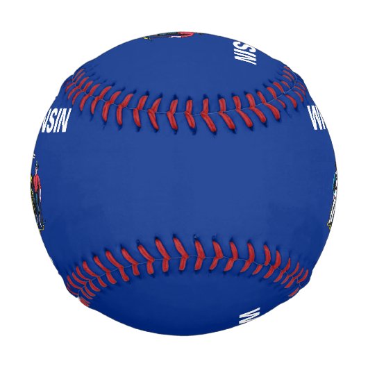 Patriotisches Baseball mit der Flagge des Wisconsi (Vorderseite)