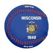Patriotisches Baseball mit der Flagge des Wisconsi (Vorderseite Links)