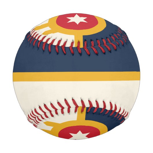 Patriotisches Baseball mit der Flagge von Tulsa, O (Rückseite)