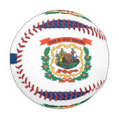 Patriotisches Baseball mit der Flagge von West Vir (Vorderseite Links)