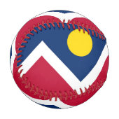 Patriotisches Baseball mit Flagge von Denver, USA (Vorderseite Links)