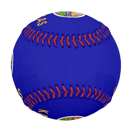 Patriotisches Baseball mit Flagge von Kansas, USA (Vorderseite)