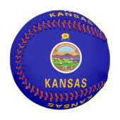 Patriotisches Baseball mit Flagge von Kansas, USA (Vorderseite Links)