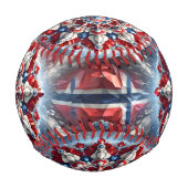 Patriotisches Baseball mit norwegischen Farben (Vorderseite)