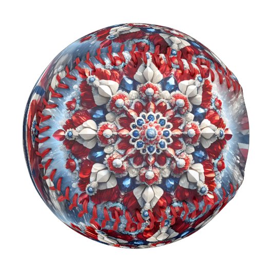 Patriotisches Baseball mit norwegischen Farben (Vorderseite Links)