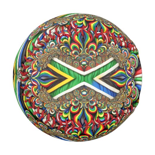 Patriotisches Baseball mit südafrikanischen Farben (Vorderseite Links)