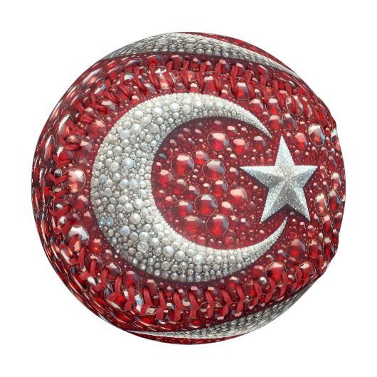 Patriotisches Baseball mit türkischen Farben (Vorderseite Links)