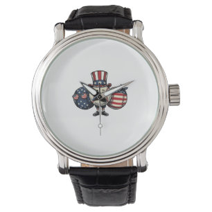 Patriotisches Baseball-Trio Vintage-Vector-Shirt_1 Armbanduhr