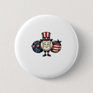 Patriotisches Baseball-Trio Vintage Vector Shirt_1 Button