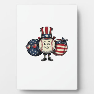 Patriotisches Baseball-Trio Vintage Vector Shirt_1 Fotoplatte