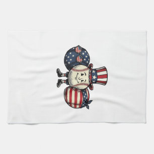 Patriotisches Baseball-Trio Vintage Vector Shirt_1 Geschirrtuch