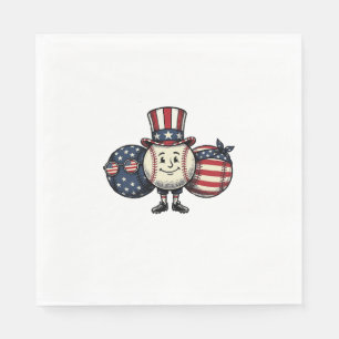 Patriotisches Baseball-Trio Vintage Vector-Shirt_1 Serviette