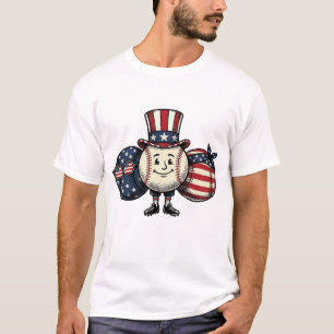 Patriotisches Baseball-Trio Vintage-Vector-Shirt_1 T-Shirt