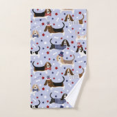 Patriotisches Basset Hound Badetuch Set (Handtuch)