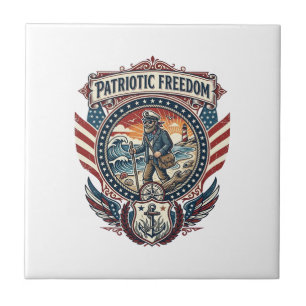 Patriotisches Beachcomber-Vektorgrafik-T-Shirt_1 Fliese