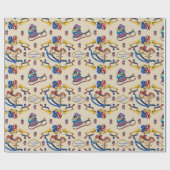 Patriotisches beige Schwingpferdepersonalisiertes Geschenkpapier (Flach)