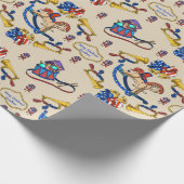 Patriotisches beige Schwingpferdepersonalisiertes Geschenkpapier (Ecke)