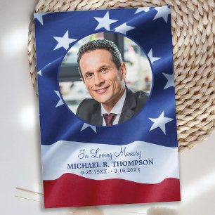 Patriotisches Beileid Gedenkstätte Foto Veteran Be Dankeskarte