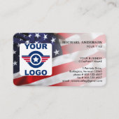 Patriotisches benutzerdefiniertes Logo QR Code Ame Visitenkarte (Vorderseite)