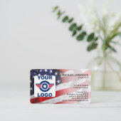 Patriotisches benutzerdefiniertes Logo QR Code Ame Visitenkarte (Stehend Vorderseite)