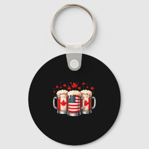 Patriotisches Bier Kanada USA-Flagge Ahornblatt ka Schlüsselanhänger