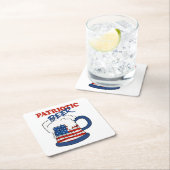 Patriotisches Bier Rechteckiger Pappuntersetzer (Vor Ort)