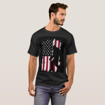 Patriotisches Bigfoot-Amerikanische-Flagge-T-Shirt