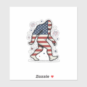 Patriotisches Bigfoot-Vintage-Stickerei-Shirt-Desi Aufkleber
