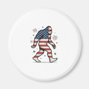 Patriotisches Bigfoot-Vintage-Stickerei-Shirt-Desi Magnet