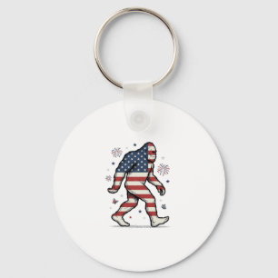 Patriotisches Bigfoot-Vintage-Stickerei-Shirt-Desi Schlüsselanhänger