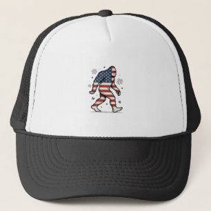 Patriotisches Bigfoot-Vintage-Stickerei-Shirt-Desi Truckerkappe