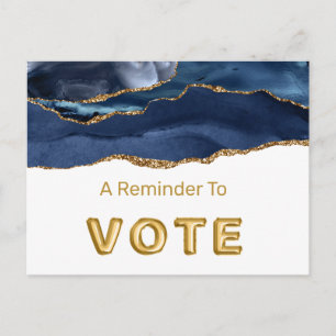 Patriotisches Blau-Gold-Achat-Wahlaufruf Postkarte