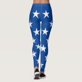 Patriotisches Blau mit 50 White Stars US-Flagge Leggings (Rückseite)