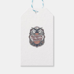 Patriotisches Blumen Vintage Vektorgrafik T-Shirt Geschenkanhänger