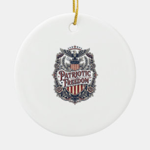 Patriotisches Blumen Vintage Vektorgrafik T-Shirt Keramik Ornament